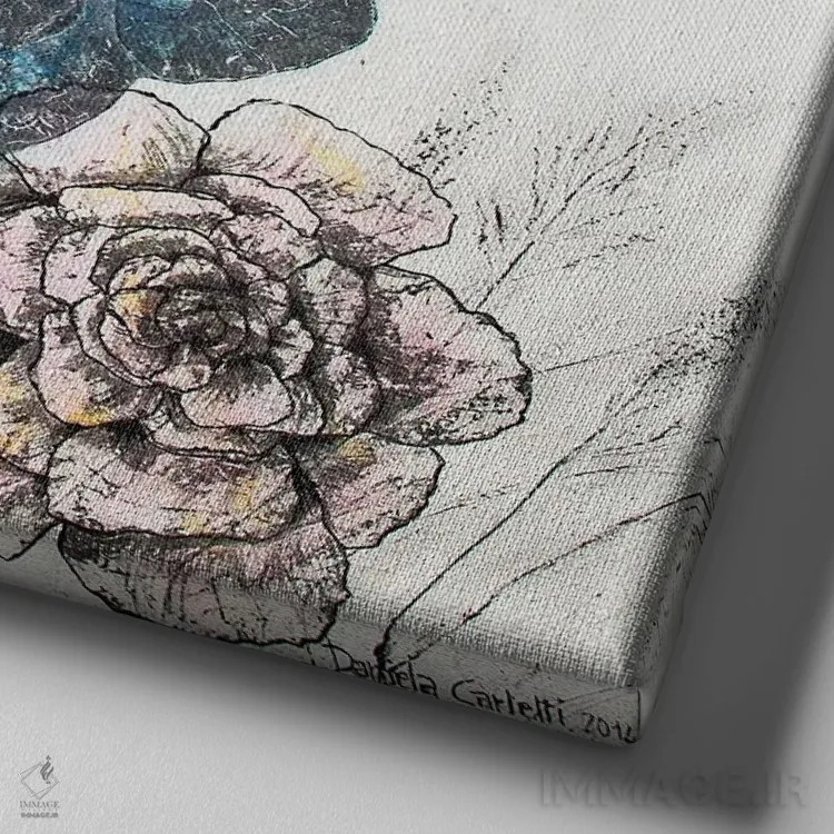 تابلو شب جغد کوتوله اثر دنیلا کارلتی - نمای نزدیک بافت بوم