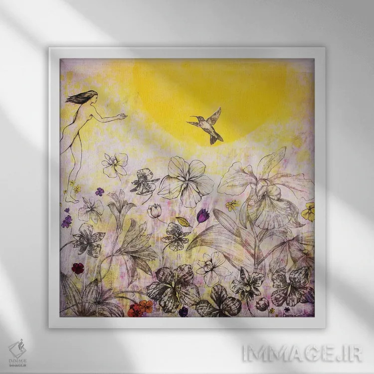 تابلو دعوت اثر دنیلا کارلتی - نمای قابدار سفید