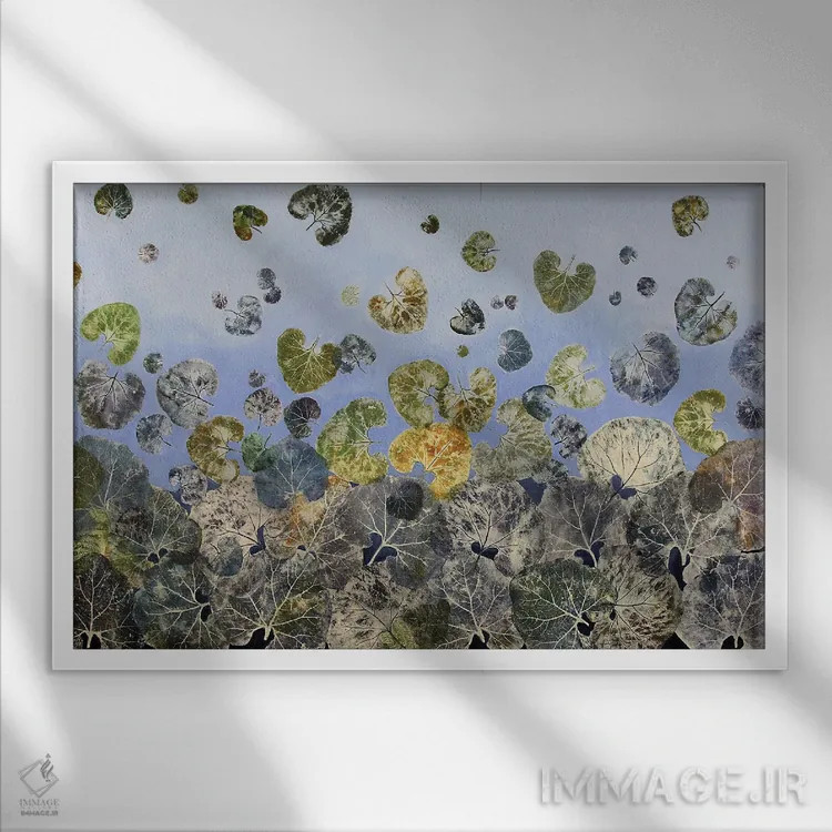 تابلو برگهای رقصان اثر دنیلا کارلتی - نمای قابدار سفید