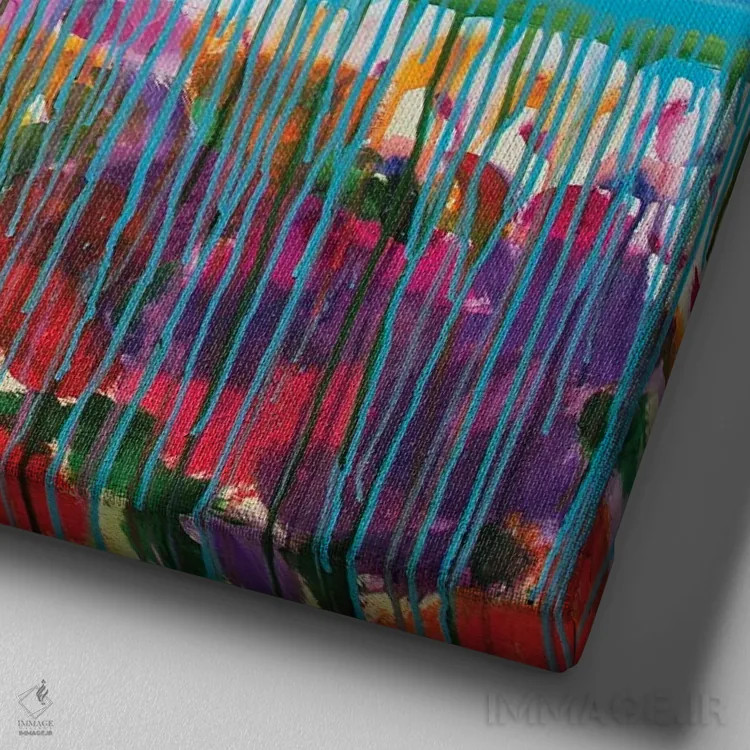 تابلو مد بالا III اثر دنیلا کارلتی - نمای نزدیک بافت بوم