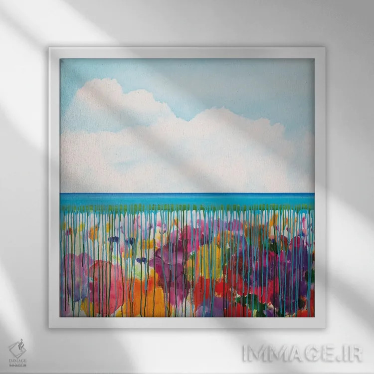 تابلو مد بالا III اثر دنیلا کارلتی - نمای قابدار سفید