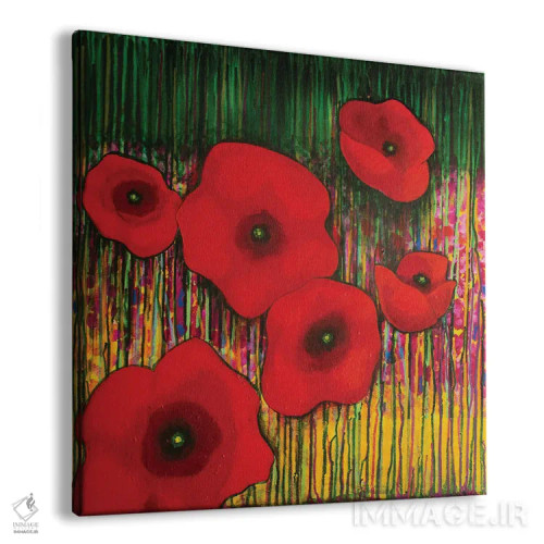 تابلو شقایقهای قرمز اثر دنیلا کارلتی - نمای پرسپکتیو محصول