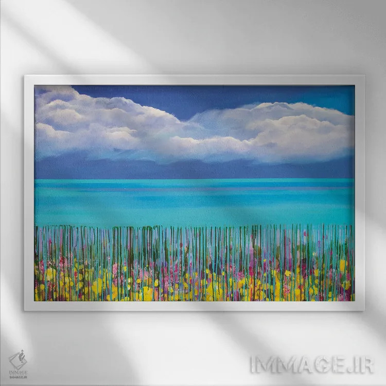 تابلو مد بالا IV اثر دنیلا کارلتی - نمای قابدار سفید