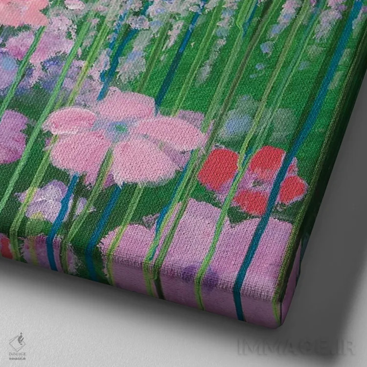 تابلو سپیدهدم صورتی اثر دنیلا کارلتی - نمای نزدیک بافت بوم