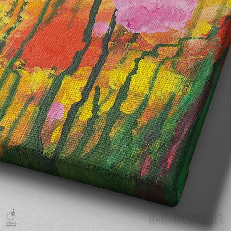 تابلو باغ وحشی کوچک اثر دنیلا کارلتی - نمای نزدیک بافت بوم