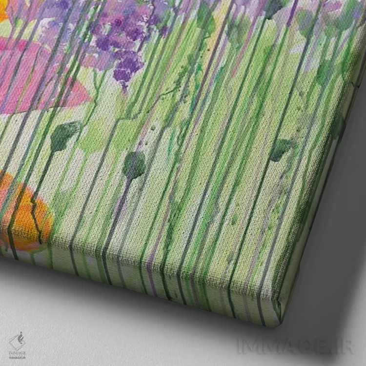 تابلو باغ I اثر دنیلا کارلتی - نمای نزدیک بافت بوم