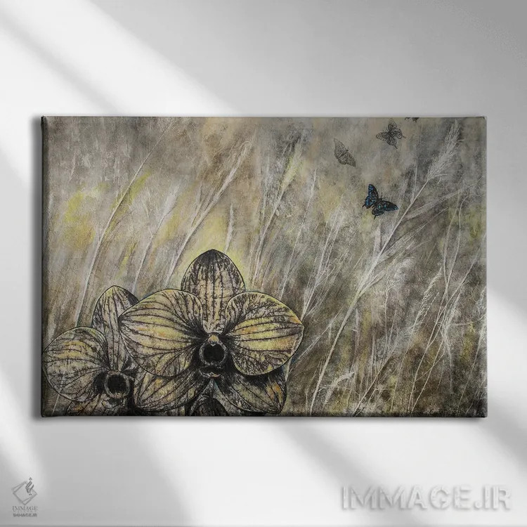 تابلو مهاجرت پروانهها I اثر دنیلا کارلتی - نمای روبهرو روی دیوار