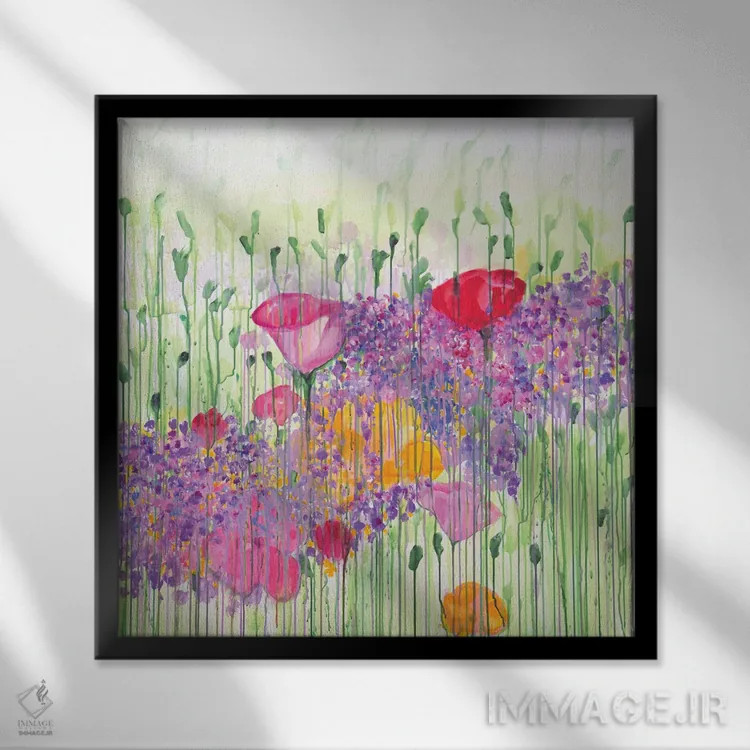 تابلو باغ I اثر دنیلا کارلتی - نمای قابدار مشکی