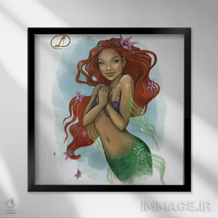 تابلو پری دریایی کوچولو اثر دانیلو سروویچ - نمای قابدار مشکی