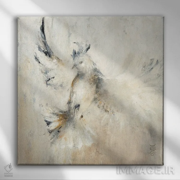 تابلو کاکاتو (پرندهٔ استرالیایی) اثر باورا دارگو - نمای روبهرو روی دیوار