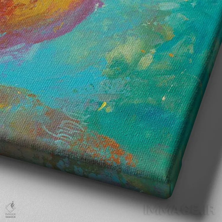 تابلو مرغ بامزه I اثر باورا دارگو - نمای نزدیک بافت بوم