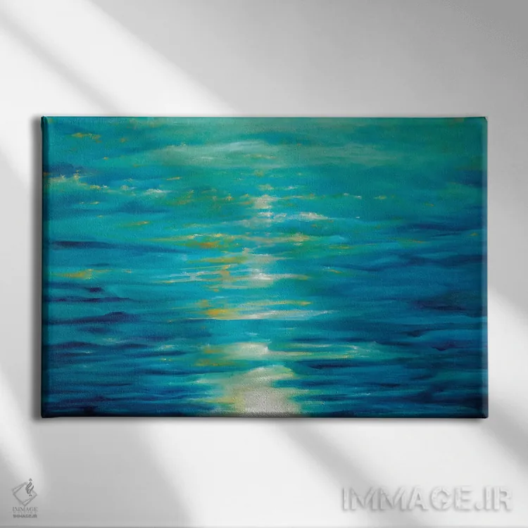 تابلو آبی عمیق اثر باورا دارگو - نمای روبهرو روی دیوار