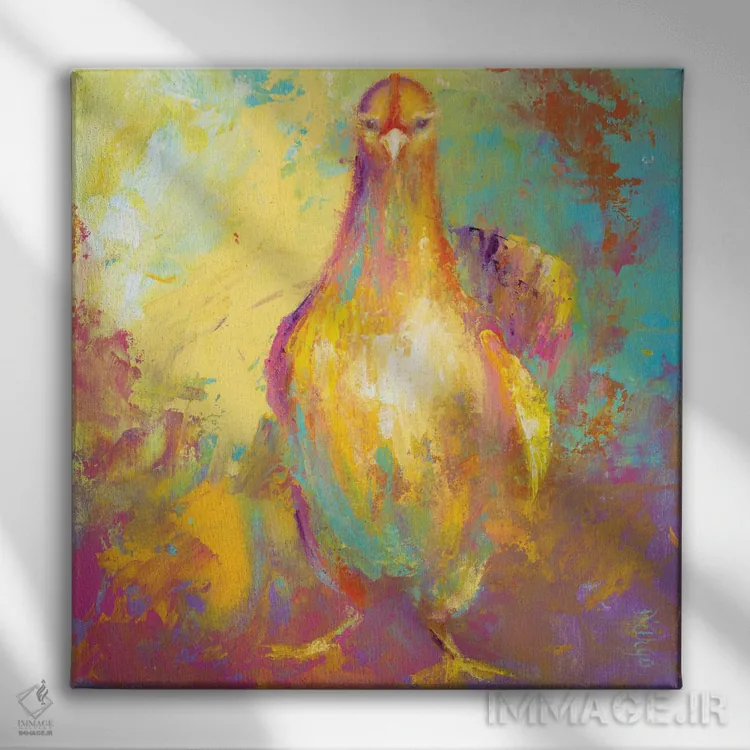 تابلو مرغ بامزه II اثر باورا دارگو - نمای روبهرو روی دیوار