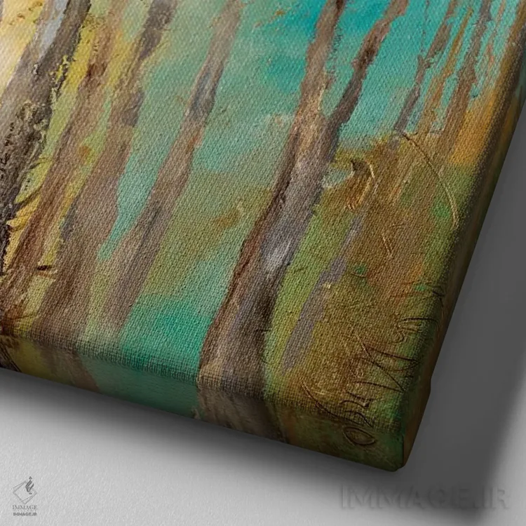 تابلو شادی پاییزی اثر باورا دارگو - نمای نزدیک بافت بوم