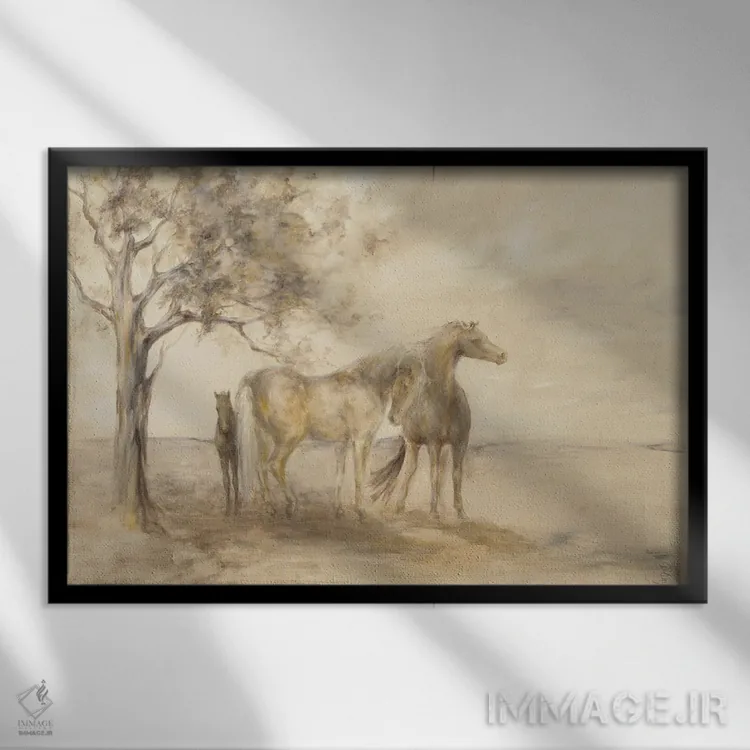 تابلو درخت خانواده اثر باورا دارگو - نمای قابدار مشکی