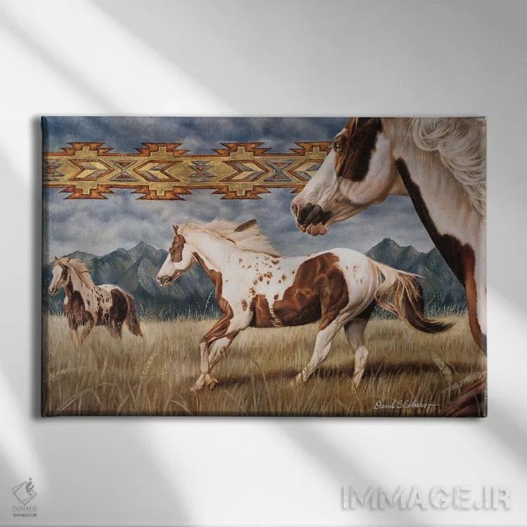 تابلو بافندهٔ باد اثر دیوید بهرنس - نمای روبهرو روی دیوار