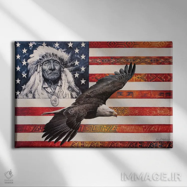 تابلو روح آمریکا اثر دیوید بهرنس - نمای روبهرو روی دیوار