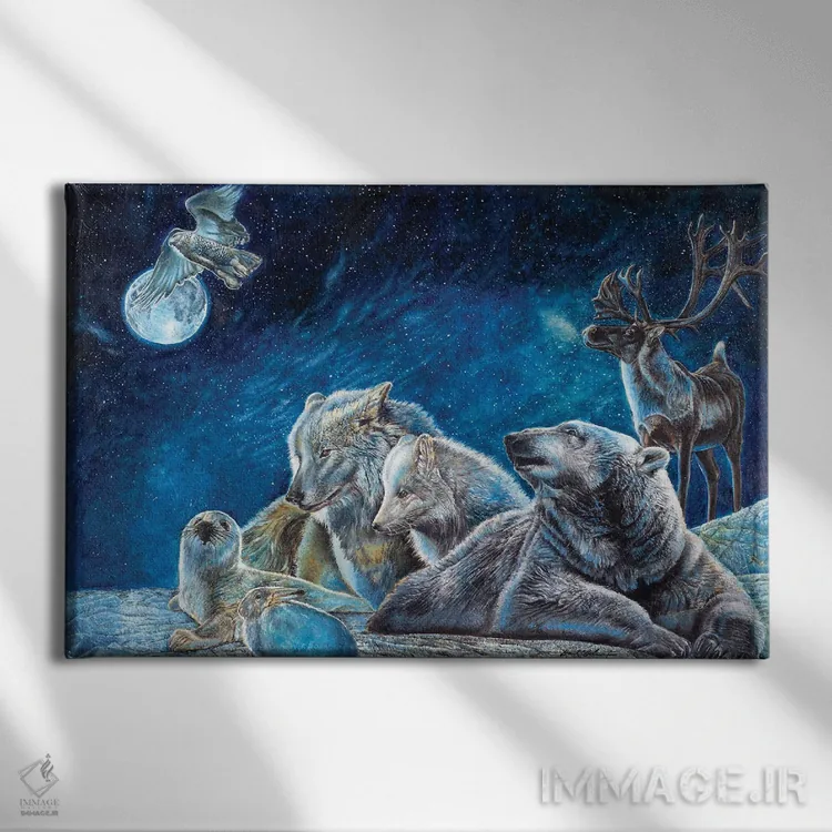 تابلو نجوای ماه زمستانی اثر دیوید بهرنس - نمای روبهرو روی دیوار