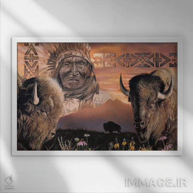 تابلو نگهبان دشتها اثر دیوید بهرنس - نمای قابدار سفید