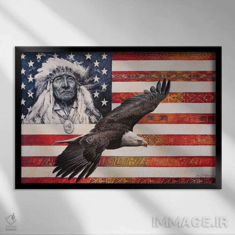 تابلو روح آمریکا اثر دیوید بهرنس - نمای قابدار مشکی