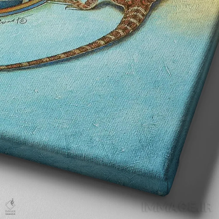 تابلو سفر میمبریس (تمدن بومی آمریکا) اثر دیوید بهرنس - نمای نزدیک بافت بوم