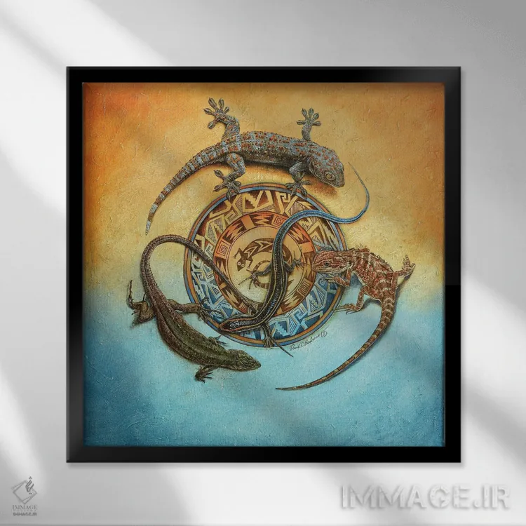 تابلو سفر میمبریس (تمدن بومی آمریکا) اثر دیوید بهرنس - نمای قابدار مشکی