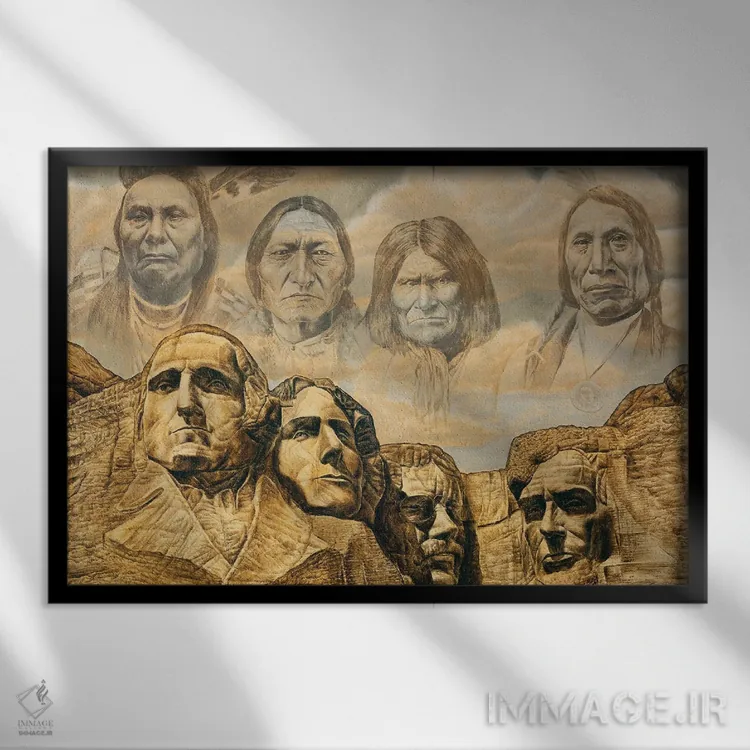 تابلو پدران بنیانگذار (سیاستمداران اولیه) اثر دیوید بهرنس - نمای قابدار مشکی