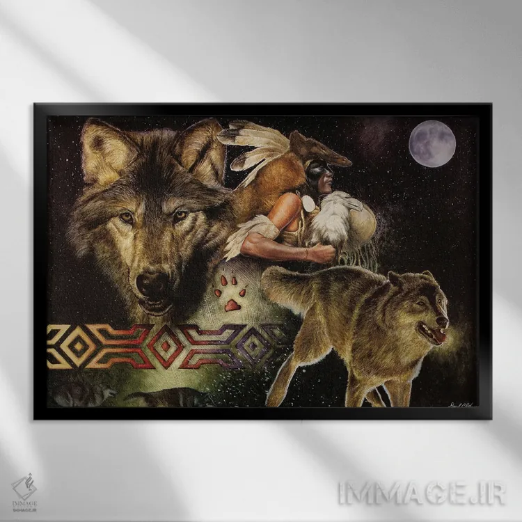 تابلو ماه آراپاهو (قبیله بومی آمریکا) اثر دیوید بهرنس - نمای قابدار مشکی