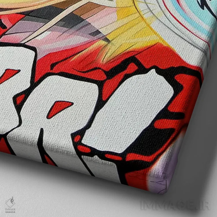 تابلو غرش! اثر درو دارسی - نمای نزدیک بافت بوم