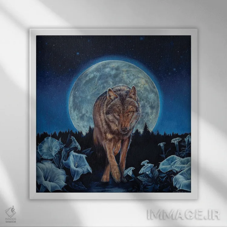 تابلو اوج شبانه اثر دیوید بهرنس - نمای قابدار سفید