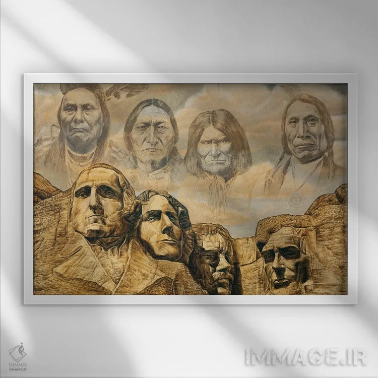 تابلو پدران بنیانگذار (سیاستمداران اولیه) اثر دیوید بهرنس - نمای قابدار سفید