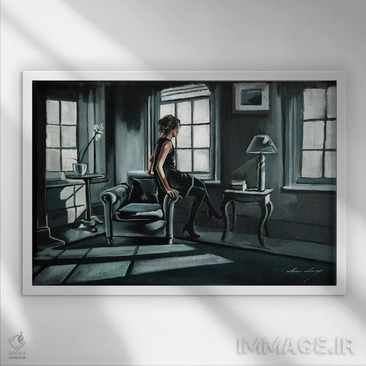 تابلو بازیهای انتظار اثر درو دارسی - نمای قابدار سفید