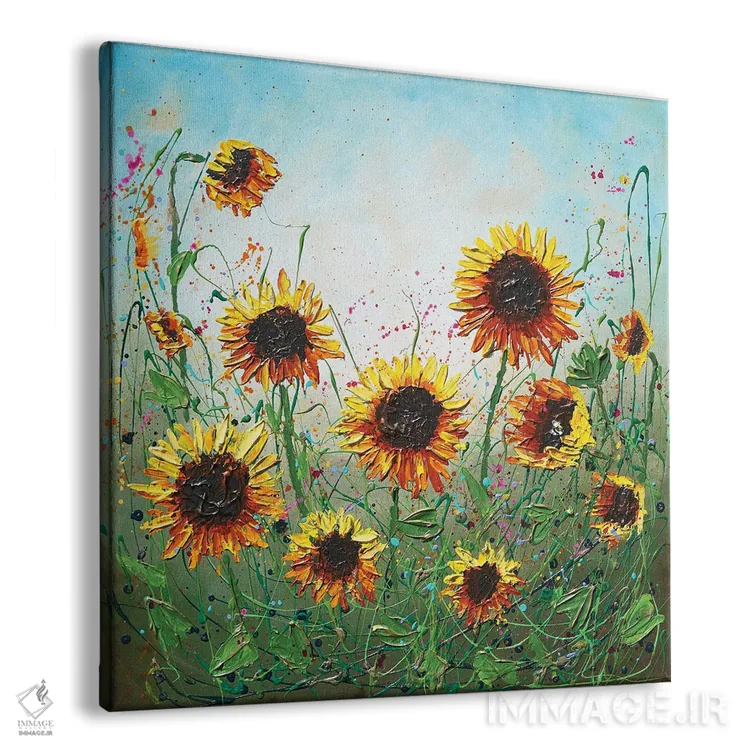تابلو شکوفههای آفتابگردان اثر آماندا داگ - نمای پرسپکتیو محصول