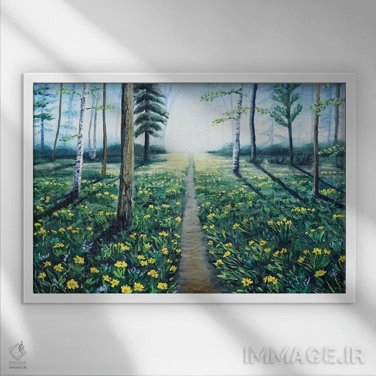 تابلو مسیر از میان بالسامرُت (گیاه) اثر آماندا داگ - نمای قابدار سفید