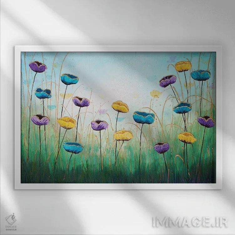 تابلو اکسیر گلها اثر آماندا داگ - نمای قابدار سفید