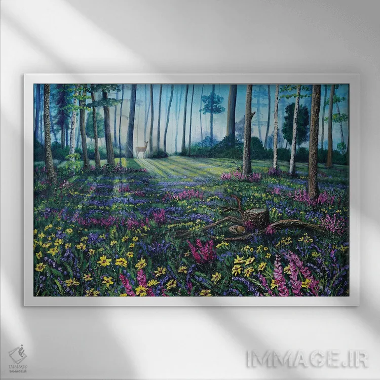 تابلو ضربان قلب جنگل اثر آماندا داگ - نمای قابدار سفید