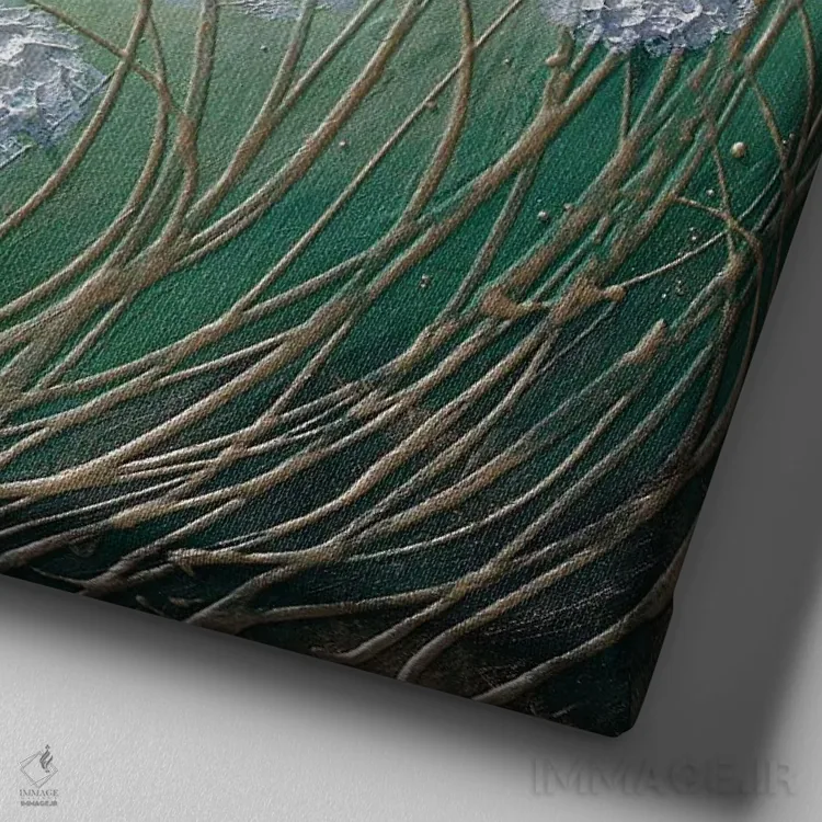 تابلو گل قاصدک (زمانسنجی با قاصدک) اثر آماندا داگ - نمای نزدیک بافت بوم