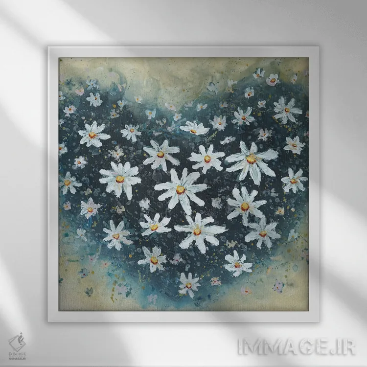 تابلو قلب سرزنده اثر آماندا داگ - نمای قابدار سفید