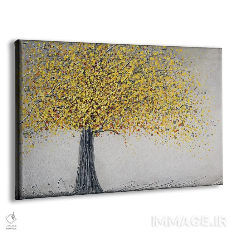تابلو درخت زرد خوشحال اثر آماندا داگ - نمای پرسپکتیو محصول
