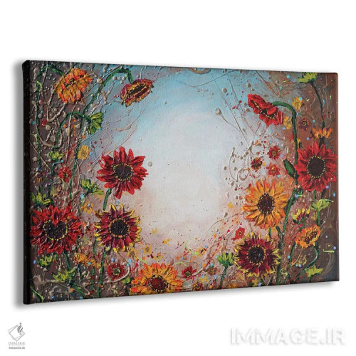 تابلو آفتابگردانهای پاییزی اثر آماندا داگ - نمای پرسپکتیو محصول