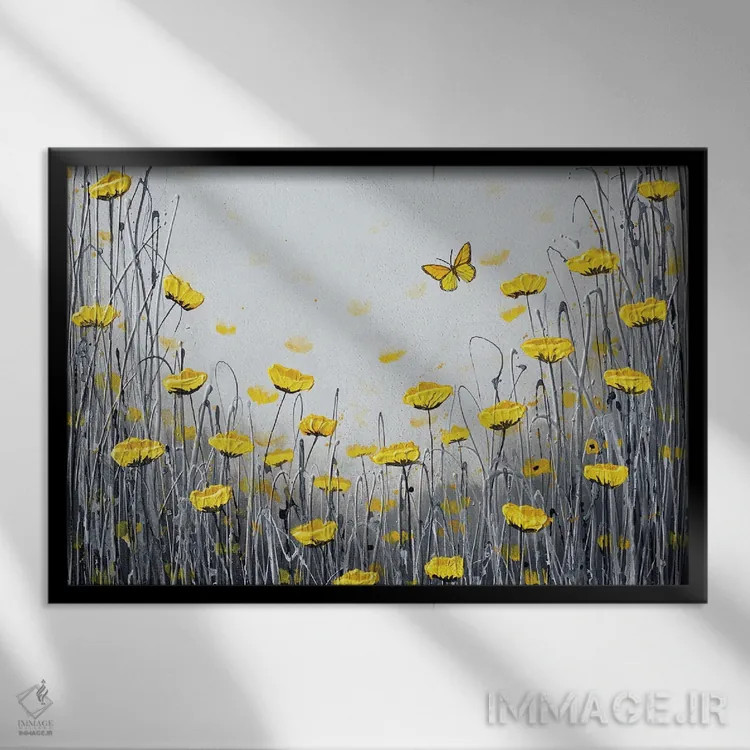 تابلو پروانهٔ شاد اثر آماندا داگ - نمای قابدار مشکی