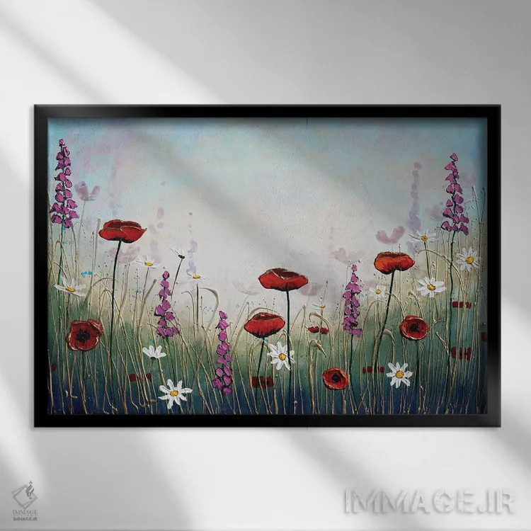 تابلو باغ گلها اثر آماندا داگ - نمای قابدار مشکی