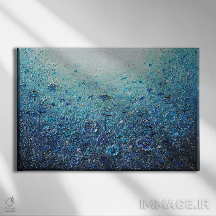 تابلو زیبایی آبی اثر آماندا داگ - نمای روبهرو روی دیوار