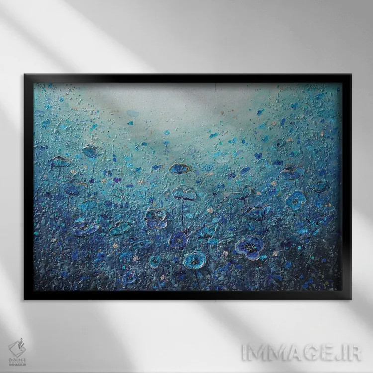 تابلو زیبایی آبی اثر آماندا داگ - نمای قابدار مشکی