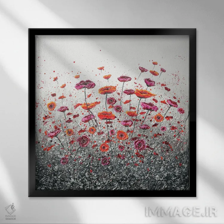 تابلو قول شقایق اثر آماندا داگ - نمای قابدار مشکی