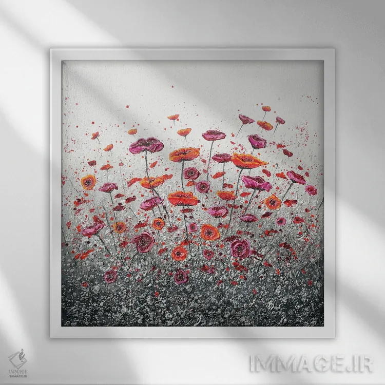 تابلو قول شقایق اثر آماندا داگ - نمای قابدار سفید