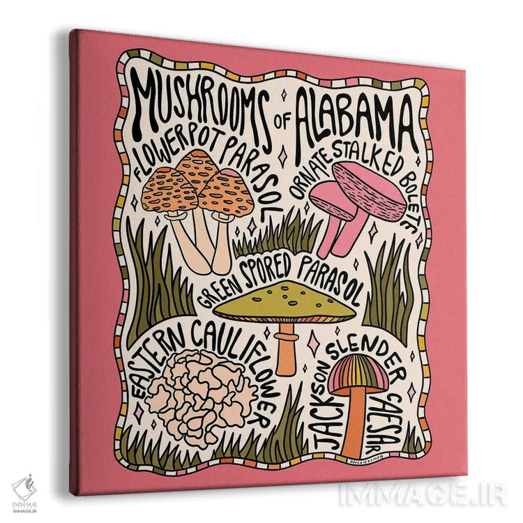 تابلو قارچهای آلاباما اثر دودل بای مگ (استودیوی هنری) - نمای پرسپکتیو محصول