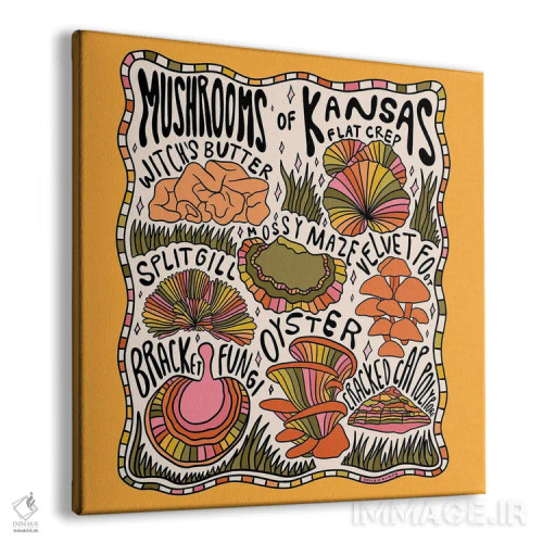 تابلو قارچهای کانزاس اثر دودل بای مگ (استودیوی هنری) - نمای پرسپکتیو محصول