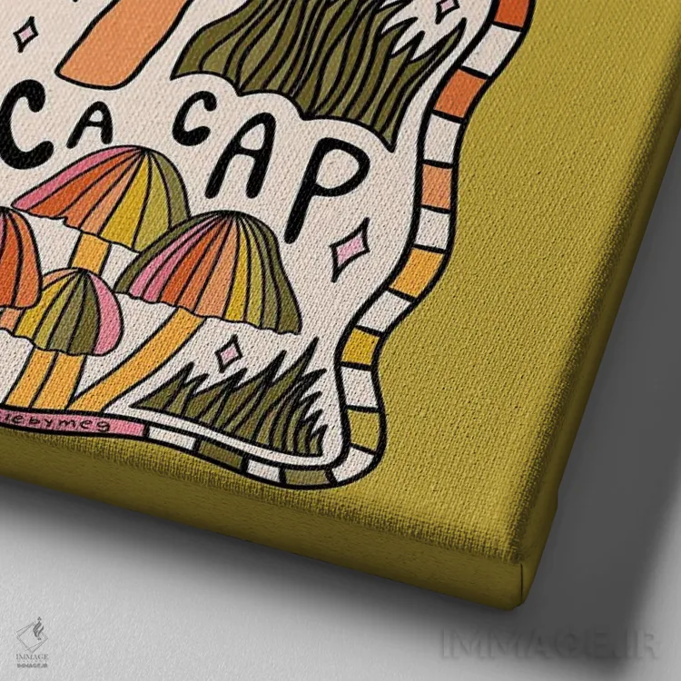 تابلو قارچهای ماساچوست اثر دودل بای مگ (استودیوی هنری) - نمای نزدیک بافت بوم