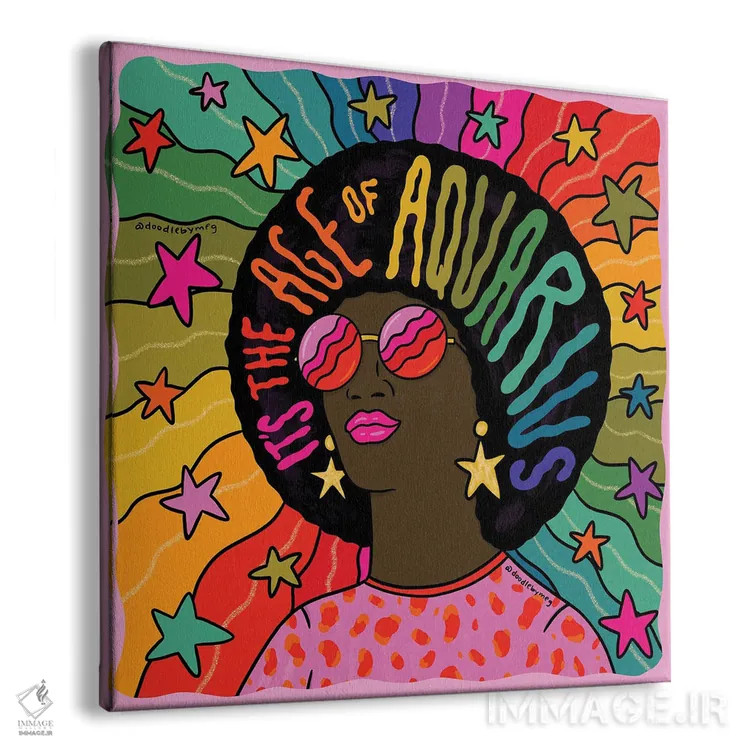 تابلو عصر دلو (صورت فلکی) اثر دودل بای مگ (استودیوی هنری) - نمای پرسپکتیو محصول